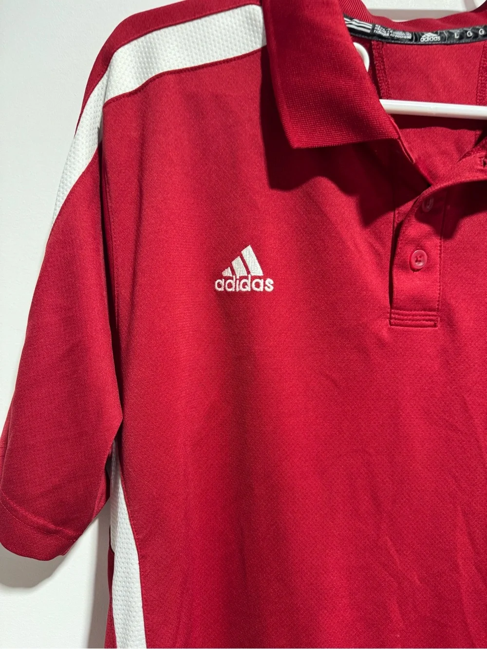 Indiana University Men's Red Polo Shirt by Adidas Size L